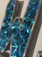 W-I-S-H Styrofoam Lettering Blue Shiny Sparkled Party Decor Big 8”tall