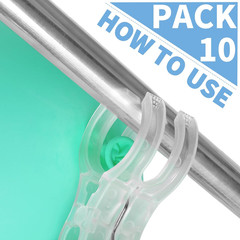 10 Pack Balloon Arch Clips for Backdrop | Plastic Transparent Spring Clamps | 3.