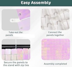 KATE 24PCS Pink Iridescent Wall Backdrop Panels 12″x12″ Square Sequins NIOB