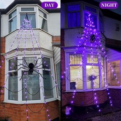 Halloween Decorations 16 Ft Spider Web Lights, Super-Realistic. MISSING PLUG .