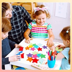 Star Cutouts Paper Assorted Color Craft Bulletin Board Decor 3.9″ 720 PCS