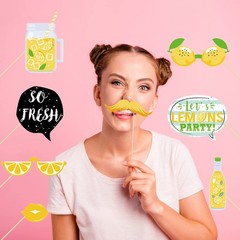 25 PCS Lemon Citrus Lemonade Theme Photo Booth Props Birthday Shower
