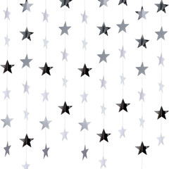 Silver Shining Star Hanging Garland Silver Hanging Sparkling Star Streamer Glitt