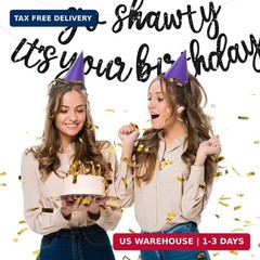 BEISHIDA Go Shawty It’s Your Birthday Banner NO DIY Hip Hop Theme Happy Birthday