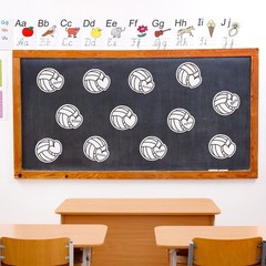 60 PCS Volleyball Cutouts Heart Shape Paper Die Cuts Sport Theme Decor