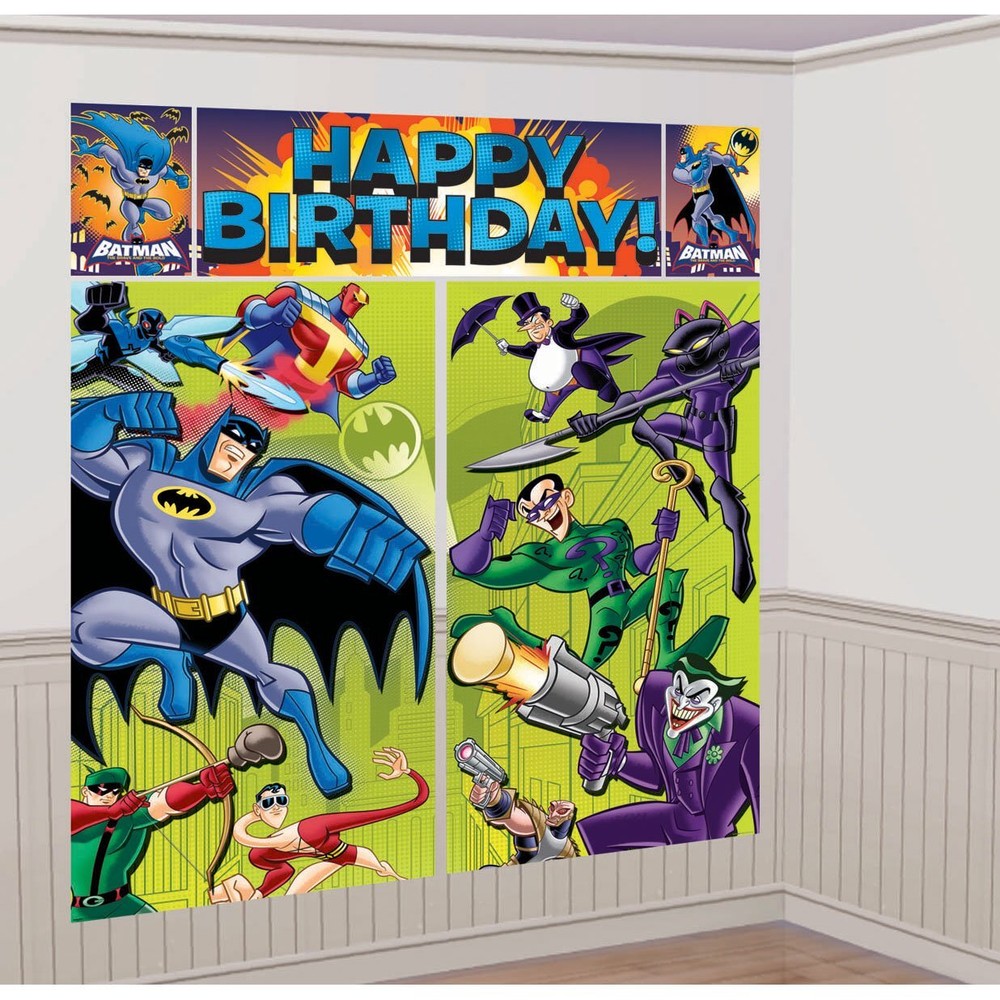 Batman DC Comics Superhero Kids Birthday Party Scene Setters Wall Decoration