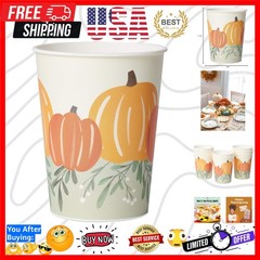 Reusable 8-Count Plastic Cups with Pumpkin Design – Perfect for Fall Parties