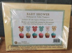24 TALKING TABLES TRULY BABY SHOWER CAKE TOPPERS FOOD PICKS PARTY UNISEX NEW