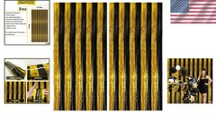 XtraLarge black and gold foil streamers fringe curtain pack of 2 8×3.2 feet f…
