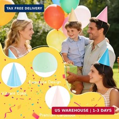 CANREVEL 24 PCS Pre-Assembled Party Hats for Adults, Party Supply for Party Deco