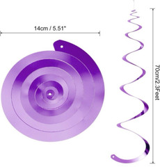 30 Purple Party Hanging Swirl Streamer Decorations & Plastic Connects~FREE SHIP!