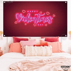 KatchOn, Happy Valentines Day Banner – XtraLarge 72×44 Inch | Neon Red,