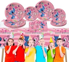 Charming 41PCS Pink Stitch Theme Party Supplies for Unforgettable Birthdays