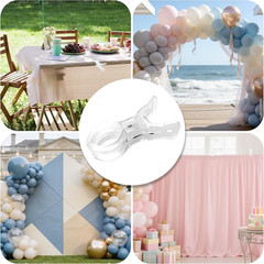 12 Pack Balloon Arch Clips for Backdrop | Plastic Transparent Spring Clamps | 3.