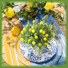 Blue Tiles Lemon Table Centerpiece Decor Amalfi Coast Box Decorations with 4
