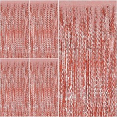 Tinsel Foil Fringe Curtains Wavy Backdrop Parties Sparkle Metallic Wavy Foil