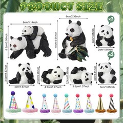 Colingmill 18 Pcs Panda Cake Toppers Birthday Party Decorations Mini Birthday…
