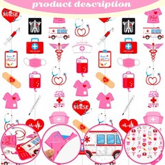 8Pcs Nurse Party Hanging Garlands 80 inches by 30 inches, pink