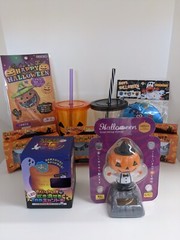 Happy Halloween Set Balloon Tea Candle False Eyelashes Cups Object