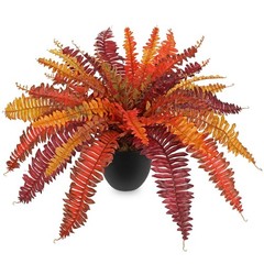 Hollyone Fake Boston Fern in Pot Fall Faux Medium Potted Plant