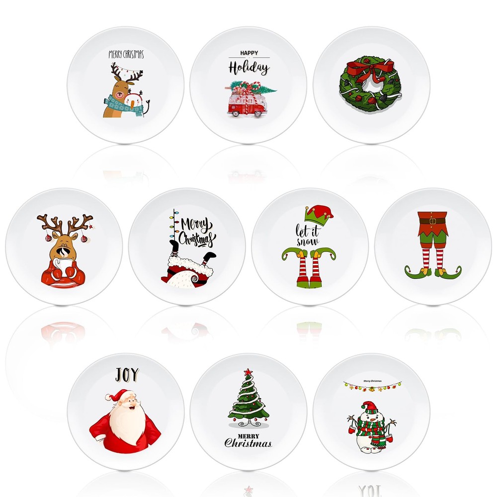 LOYIM 10 Pcs Christmas Reusable approx. 8 inches/ 20 cm in diameter, Stylish