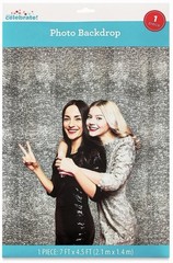 Way To Celebrate Silver Glitter Photo Backdrop