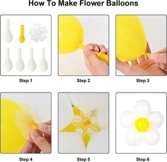 16 Set Flower Balloons DIY Kit,Colorful Heart Balloons Daisy Balloon Flower H…
