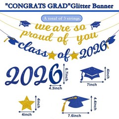 Graduation Banner 2026, Gold Glitter-We Are So Proud of You Graduation Party …