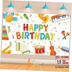 Music Note Banner Decorations for Kids – Happy Birthday Musical Instrument