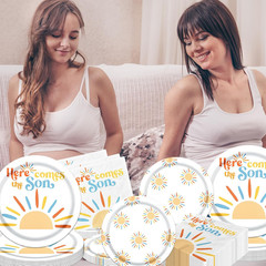 Here Comes the Son Baby Shower Decorations, Sunshine Plates and Napkins Disposab