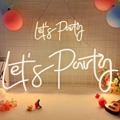 LED Neon Sign Let´s Party Sign Size- 23X10inches Gift & Party LED Signs