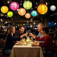 20PCS Colorful Paper Lanterns with Lights, Hanging Chinese Paper Lanterns for Pa