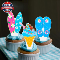 Hello Summer Cupcake Toppers Hello Summer Birthday Decorations Beach Pool Party