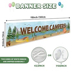 Hippeny Welcome Campers Banner, Camping Theme Birthday Party Decoration, Fami…