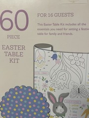 60 Piece Easter Table Kit For 16 Guests/Easter Garland And Activity Table Runner