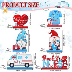 6 PCS Nurses Week Wooden Table Centerpieces Signs Appreciation Gifts Large