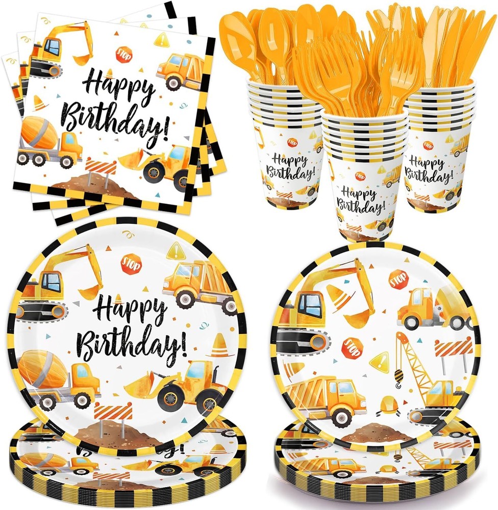 Oigco Construction Birthday Party Supplies Construction Theme Decorations Includ