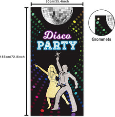 70S Disco Party Banner Backdrop Background Photo Booth Props Retro Theme Decor f