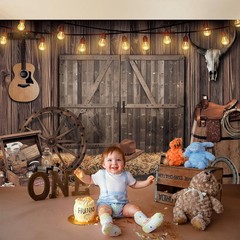 OurWarm 7x5FT Western Cowboy Backdrop Party Decorations Wild West tyle 2