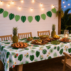 Tropical Party Decorations Set Monstera Leaf Banner Garland Summer Backdrop DIY