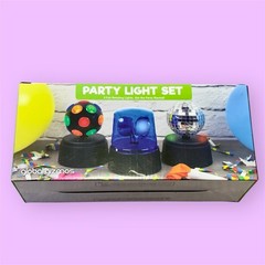Global Gizmos Party Light Set Disco Ball Mirror Ball Police Light Brand New
