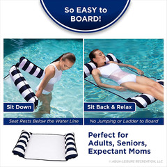 Hammock Pool Float Inflatable 4in1 PVC Lounger Floatie Adults Kids Swim Pool Use