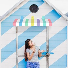 2 Piece Circus Awning Decoration 3D Carnival Tent Awning Wall Decorations Circus