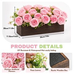 Flower Centerpieces for Table, Artificial Floral Arrangement 4Pcs UV Resistan…