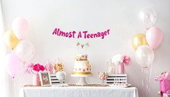 Pre-Strung 12Th Birthday Pink Glitter Banner – 12Th Birthday and Anniversary Dec