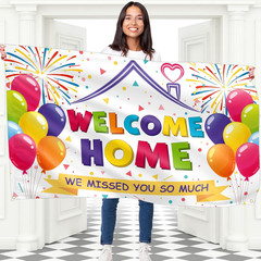 Welcome Home Banner – Welcome Back Decorations 5X3 Ft for Office – We Missed You