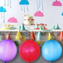 41Pcs Thick Neon Punch Balloons with Rubber Handles for Kids Parties