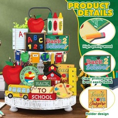 19 Pcs Back to School Decorations Back to School Tiered Tray Decor Fun Appreciat