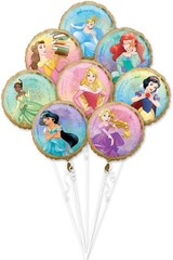 Disney Princess Once Upon A Time Foil Balloon Bouquet Party Decoration Set
