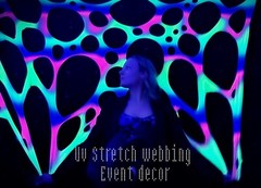 UV Event Decor , Black Light Party, Neon Glow , Stretch Decor, Dj Webbing